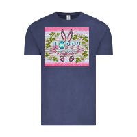 Vintage Denim happy easter bunny Vintage Tee - BarkalooDesign