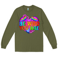 Army Green be who you are Long Sleeve Tee - HRA Design Shop
