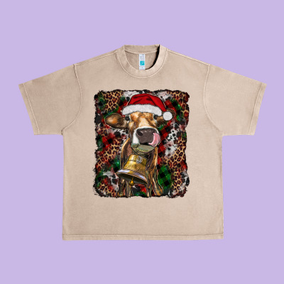 Christmas Heifer With Leoard And Cowhide Urban Heavy Tee Designed By Ranaportraitstore