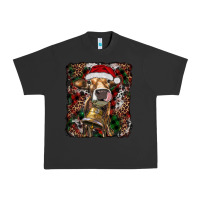 Pigment Black christmas heifer with leoard and cowhide Urban Heavy Tee - RanaPortraitStore