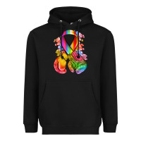 Black all color ribbon with boxing gloves Heavyweight Hoodie - NancyCooperArtShop