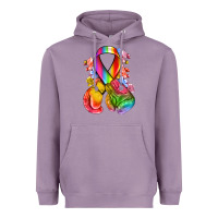 Lavender all color ribbon with boxing gloves Heavyweight Hoodie - NancyCooperArtShop