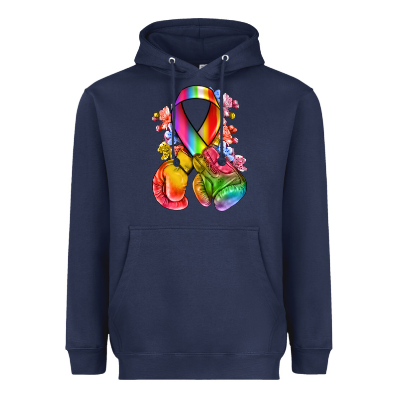 All Color Ribbon With Boxing Gloves Heavyweight Hoodie by NancyCooperArtShop | Teevron