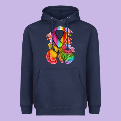 All Color Ribbon With Boxing Gloves Heavyweight Hoodie Designed By Nancycooperartshop