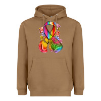 Toasted Coconut all color ribbon with boxing gloves Heavyweight Hoodie - NancyCooperArtShop
