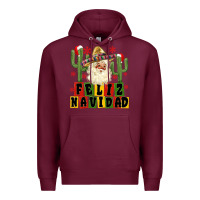 Burgundy feliz navidad mexican santa Premium Hoodie - MaliasSmallBusiness
