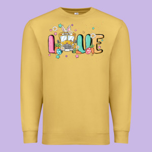 Love School Bus Premium Sweatshirt Designed By Maliassmallbusiness