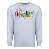 Heather Grey love school bus Premium Sweatshirt - MaliasSmallBusiness