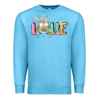 Ocean Blue love school bus Premium Sweatshirt - MaliasSmallBusiness