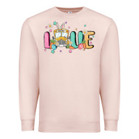 Pale Pink love school bus Premium Sweatshirt - MaliasSmallBusiness