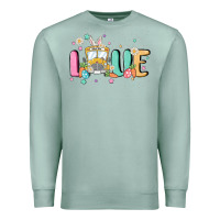 Seafoam love school bus Premium Sweatshirt - MaliasSmallBusiness