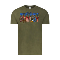 Vintage Olive American cowboy Vintage Tee - Zillion Design Studio