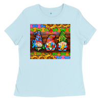 Baby Blue autism gnomes Ladies Tee - AdoDesignShop