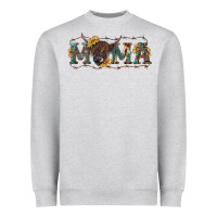Heather Grey Mama with highland cow Heavyweight Sweatshirt - RanaPortraitStore