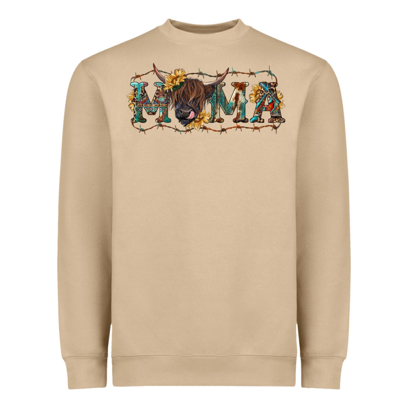 Mama With Highland Cow Heavyweight Sweatshirt by RanaPortraitStore | Teevron