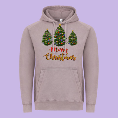 Vintage Hoodie merry christmas trees
