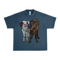 Midnight Navy two heifer cows Urban Heavy Tee - RanaPortraitStore