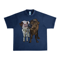 Navy two heifer cows Urban Heavy Tee - RanaPortraitStore