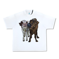 White two heifer cows Urban Heavy Tee - RanaPortraitStore