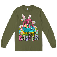 Army Green Happy Easter toddler car Long Sleeve Tee - OliviaCreatesArt