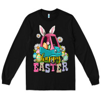 Black Happy Easter toddler car Long Sleeve Tee - OliviaCreatesArt