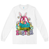 White Happy Easter toddler car Long Sleeve Tee - OliviaCreatesArt