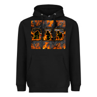 Black American Firefighter Dad Heavyweight Hoodie - LillyAllenDesigns