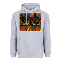 Heather Grey American Firefighter Dad Heavyweight Hoodie - LillyAllenDesigns