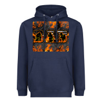 Navy American Firefighter Dad Heavyweight Hoodie - LillyAllenDesigns