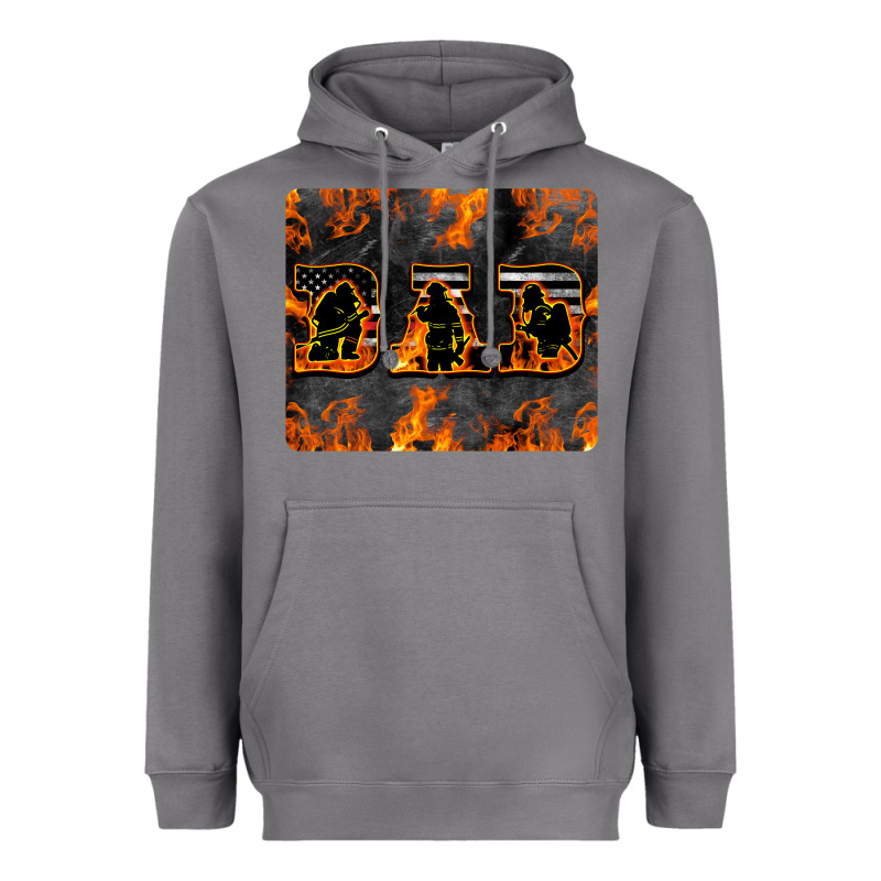 American Firefighter Dad Heavyweight Hoodie by LillyAllenDesigns | Teevron