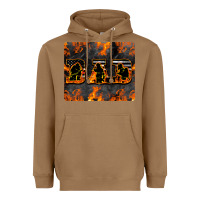 Toasted Coconut American Firefighter Dad Heavyweight Hoodie - LillyAllenDesigns