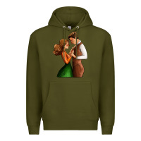 Army Green valentines day couple Premium Hoodie - AdoDesignShop