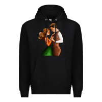Black valentines day couple Premium Hoodie - AdoDesignShop