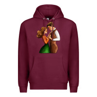 Burgundy valentines day couple Premium Hoodie - AdoDesignShop