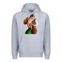 Heather Grey valentines day couple Premium Hoodie - AdoDesignShop