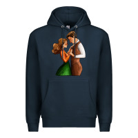 Navy valentines day couple Premium Hoodie - AdoDesignShop