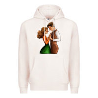 Pale Pink valentines day couple Premium Hoodie - AdoDesignShop