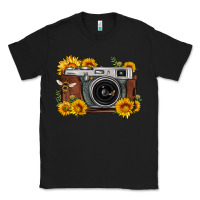 Black sunflower bee vintage camera Classic Tee - FaDigitalArtStudio