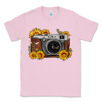 Bubblegum Pink sunflower bee vintage camera Classic Tee - FaDigitalArtStudio