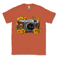 Copper sunflower bee vintage camera Classic Tee - FaDigitalArtStudio