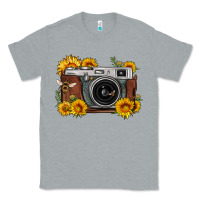 Heather Grey sunflower bee vintage camera Classic Tee - FaDigitalArtStudio
