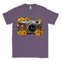 Lavender sunflower bee vintage camera Classic Tee - FaDigitalArtStudio