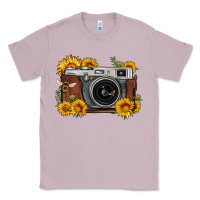 Lilac sunflower bee vintage camera Classic Tee - FaDigitalArtStudio