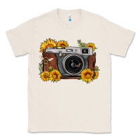 Natural sunflower bee vintage camera Classic Tee - FaDigitalArtStudio