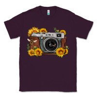 Plum sunflower bee vintage camera Classic Tee - FaDigitalArtStudio