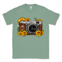 Sage sunflower bee vintage camera Classic Tee - FaDigitalArtStudio