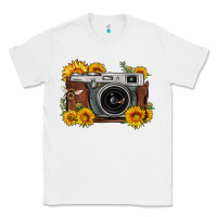 White sunflower bee vintage camera Classic Tee - FaDigitalArtStudio