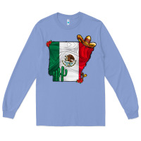 Colony Blue mexica oklahama Long Sleeve Tee - CowhideDigitalArt