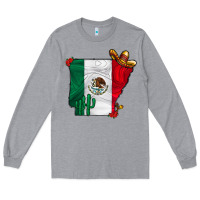 Heather Grey mexica oklahama Long Sleeve Tee - CowhideDigitalArt