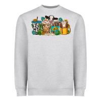 Heather Grey western cow coffee cup Heavyweight Sweatshirt - texasbilliewilder